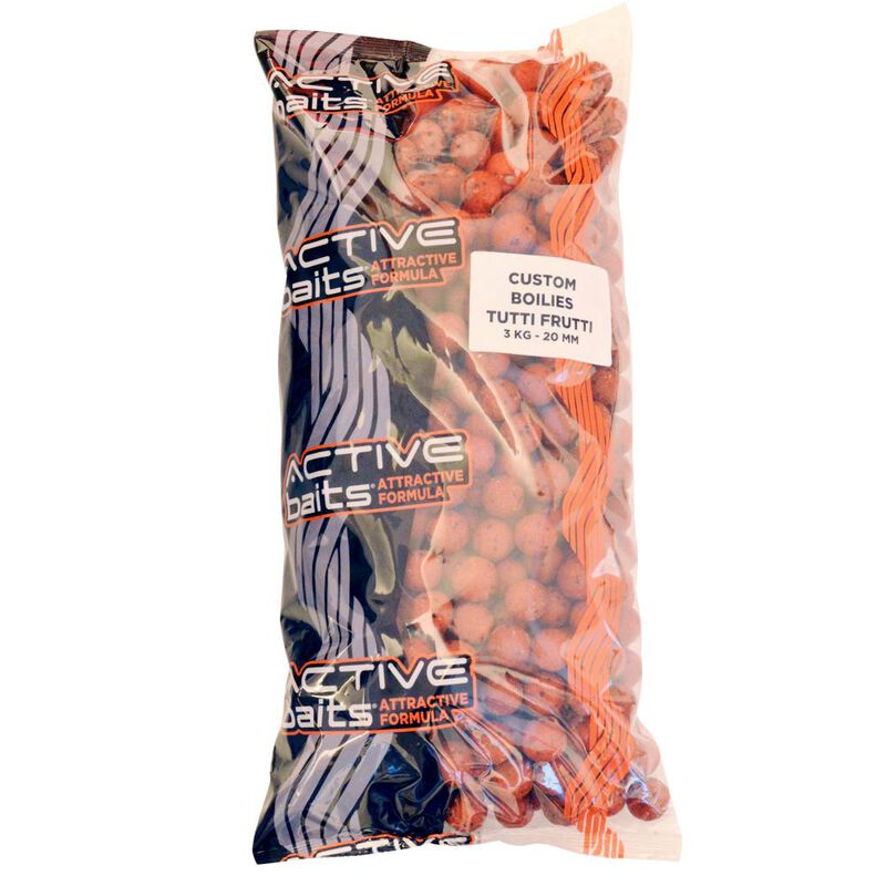 Bouillettes carpe active baits custom boilies tutti frutti 20mm - Denses | Pacific P&ecirc;che