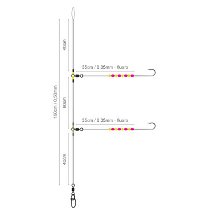 Bas de Ligne SPRO Salt Rig 21 Luminous Beads - Bas de Lignes / Lignes Montées | Pacific Pêche