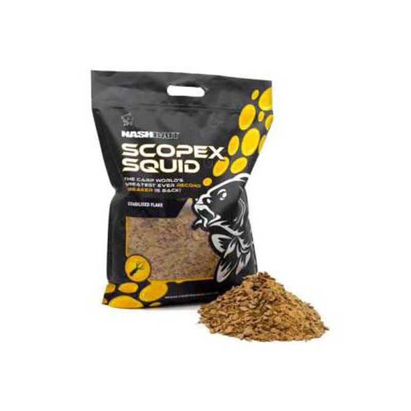 Bouillettes broy&eacute;es nash scopex squid stabilised flake 5kg - Denses | Pacific P&ecirc;che