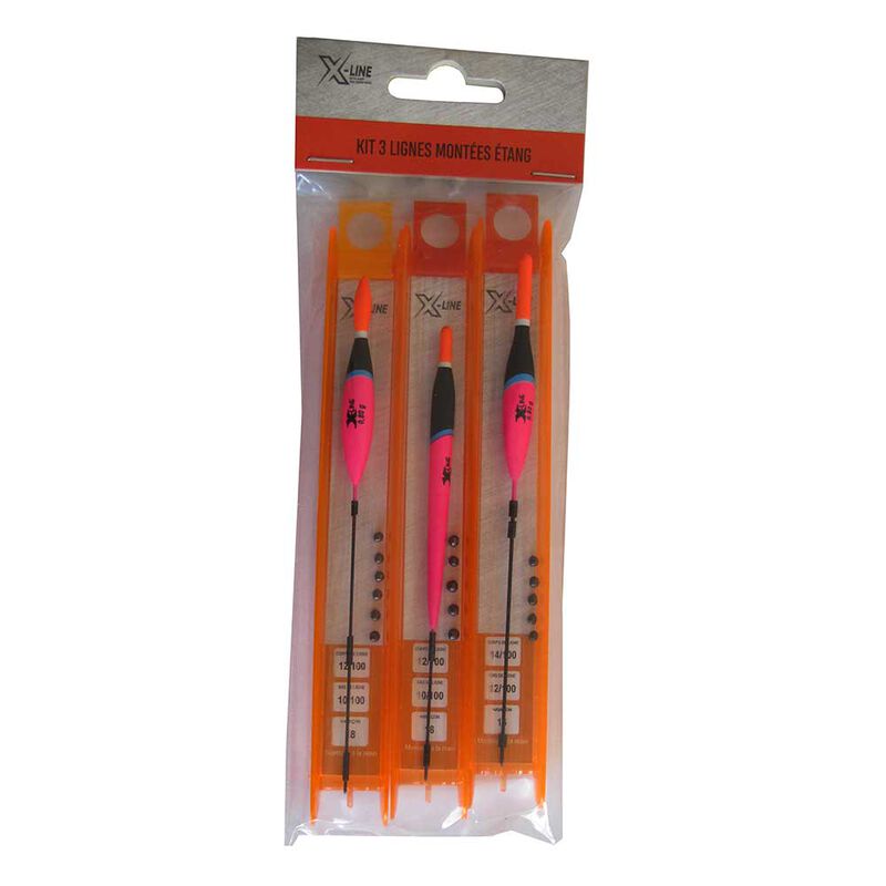 Kit de 3 lignes montées coup x-line ètang - Lignes Montées | Pacific Pêche