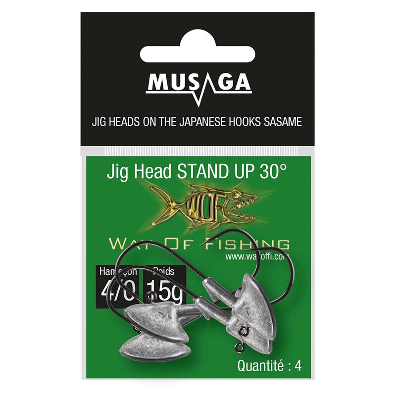 T&ecirc;tes Plomb&eacute;es Musaga Jighead Stand Up 30&deg; H2/0 (x4) - T&ecirc;tes plomb&eacute;es | Pacific P&ecirc;che