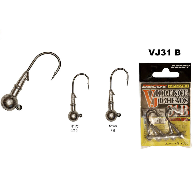 T&ecirc;te plomb&eacute;e carnassier decoy vj 31b (x5) - T&ecirc;tes plomb&eacute;es | Pacific P&ecirc;che