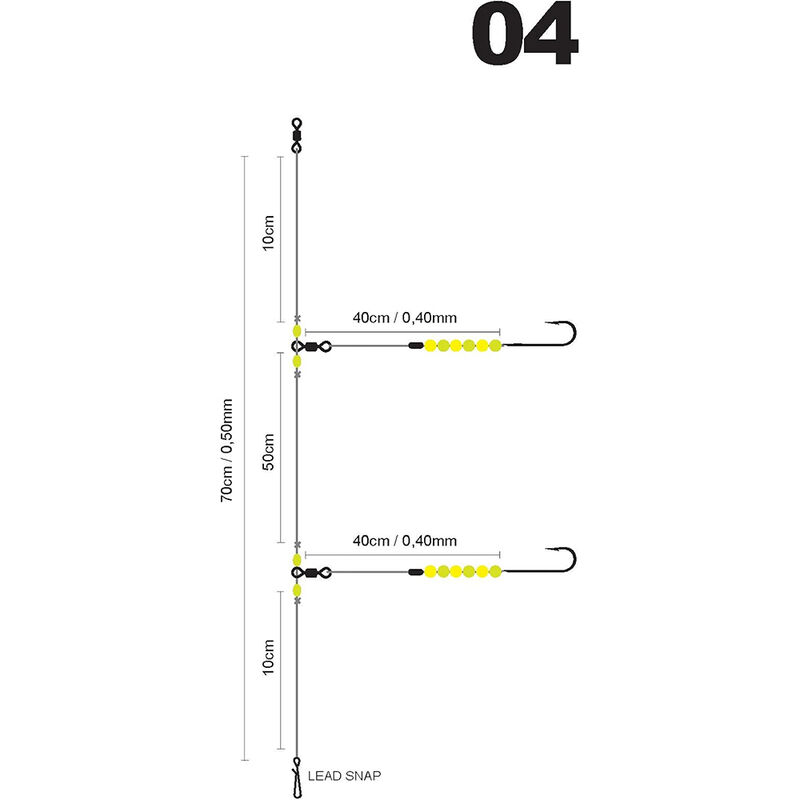 Bas de Ligne SPRO Salt Rig Easy Bead Citrus 1/0 - Bas de Lignes / Lignes Montées | Pacific Pêche