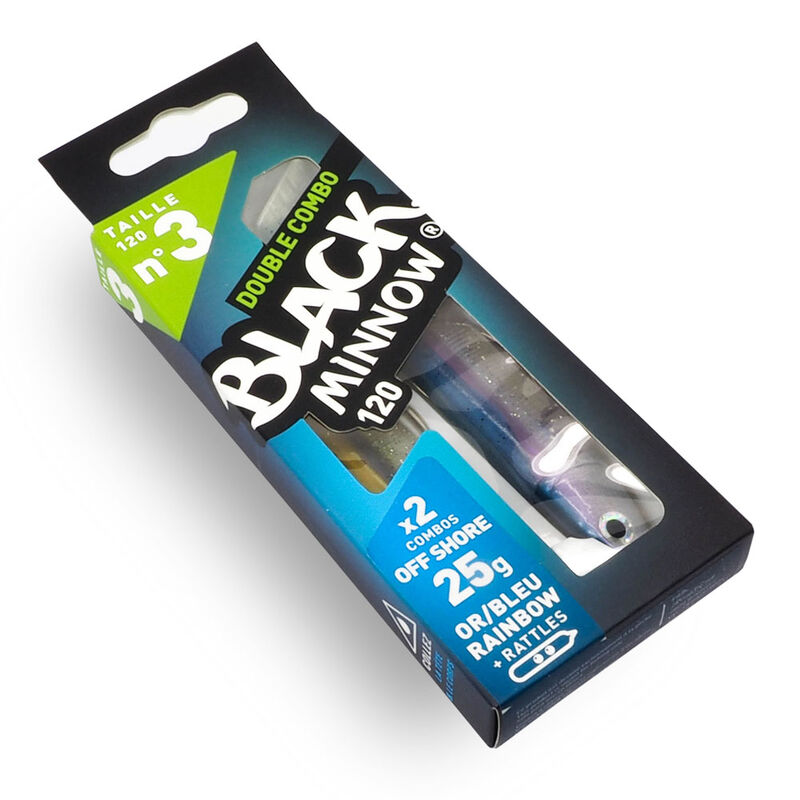 Leurre souple fiiish double combo black minnow 120 off shore 12cm 25g avec rattle - Leurres souples | Pacific Pêche