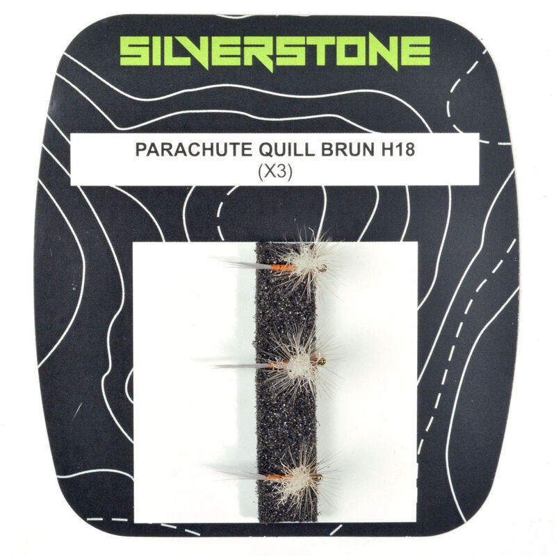 Mouche sèche silverstone parachute quill brun h18 (x3) - Sèches | Pacific Pêche