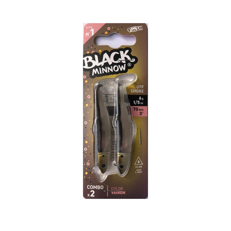 Leurre Souple Shad Fiiish Double Combo Offshore Black Minnow 70, 6g - Shads | Pacific Pêche
