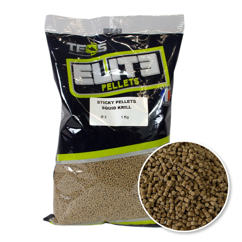 Pellets TEOS Elite Sticky Pellets Squid Krill 2mm 1kg - Offre &agrave; volume coup & feeder | Pacific P&ecirc;che