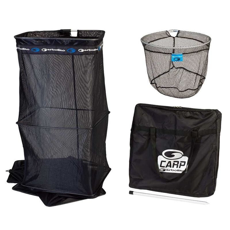 Ensemble carp garbolino bourriche 2.50m + pique + tête épuisette + sac - Packs | Pacific Pêche