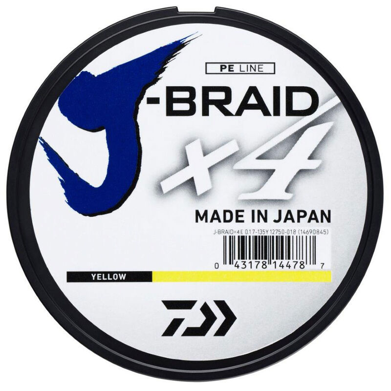 Tresse daiwa jbraid 4 brins jaune 270m - Tresses | Pacific Pêche