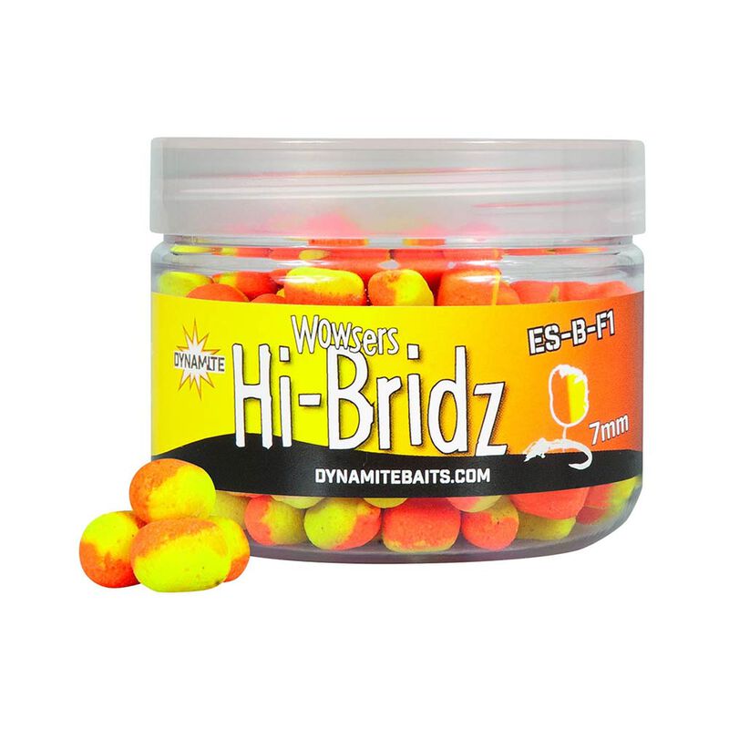 Wafters Dynamite Baits Wowsers Hi-Bridz ES-B Jaune / Orange 40g - Dumbells / Bouillettes | Pacific Pêche