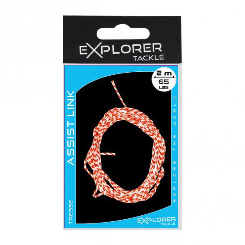 Tresse explorer tackle assist link 2m ROUGE/BLANC - Bas de Lignes / Lignes Mont&eacute;es | Pacific P&ecirc;che