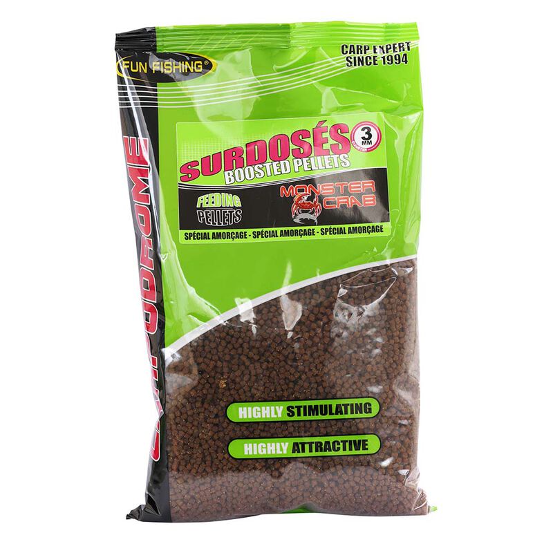 Pellets d'amorçage coup fun fishing moelleux monster crab 700g 3mm - Pellets | Pacific Pêche