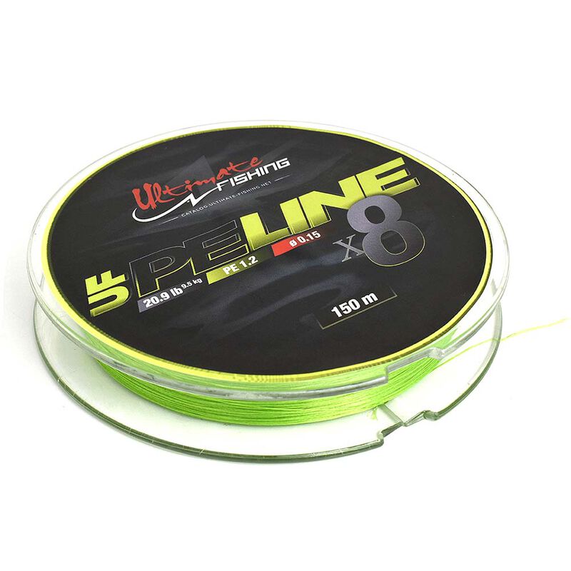 Tresse Ultimate Fishing UF PE LINE X8 CHARTREUSE 150m - Tresses | Pacific Pêche