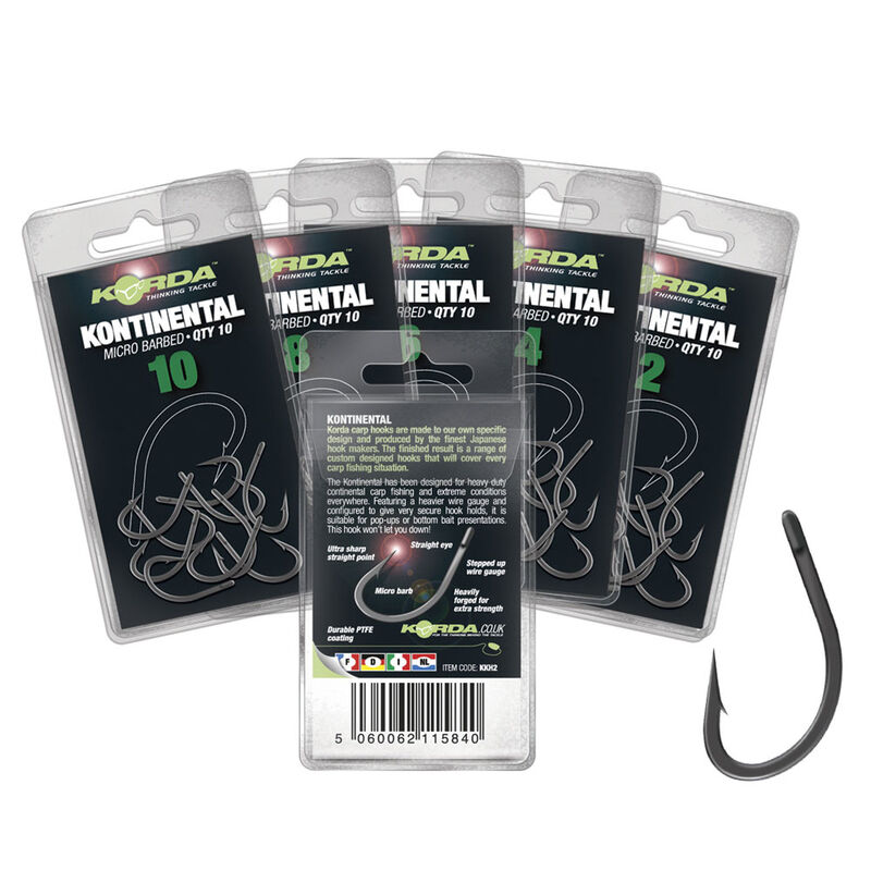 Hameçon carpe korda kontinental (x10) - Hameçons | Pacific Pêche