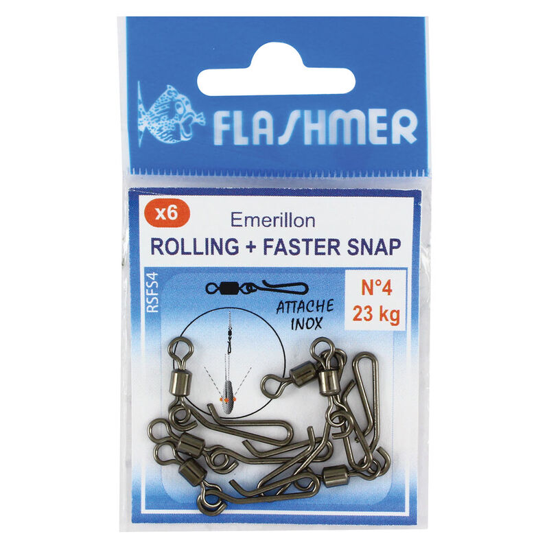 Emerillon rolling à agrafe flashmer faster snap - Emerillons mer | Pacific Pêche