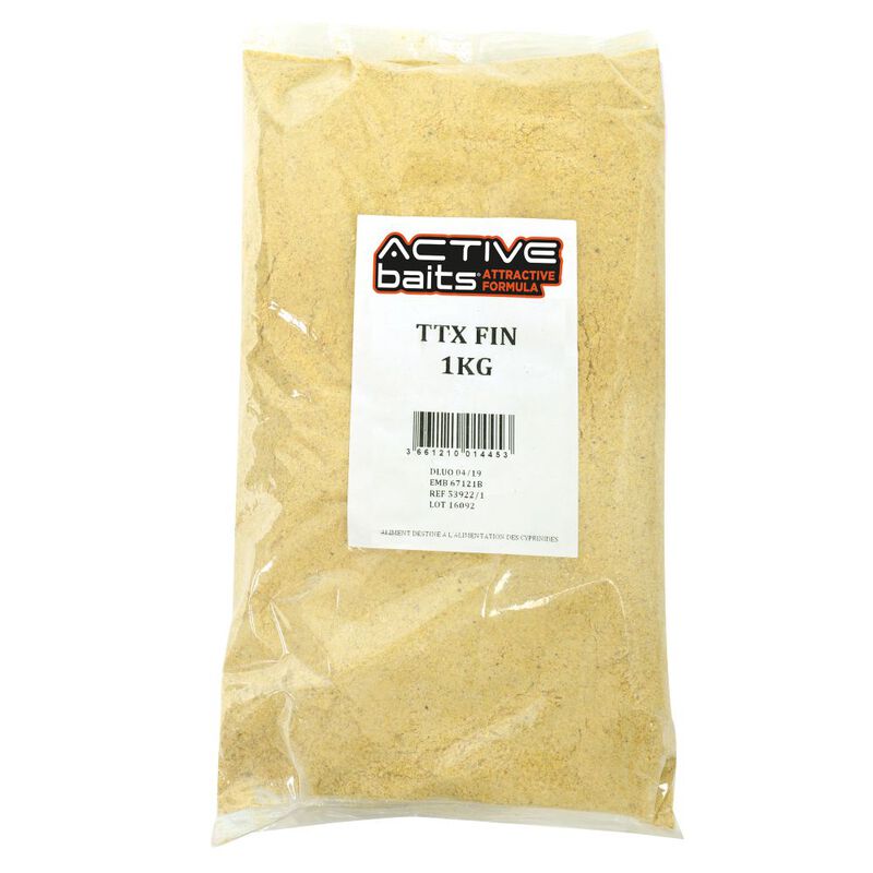 Farine pour la pêche au coup active baits ttx fin 1kg - Farines | Pacific Pêche