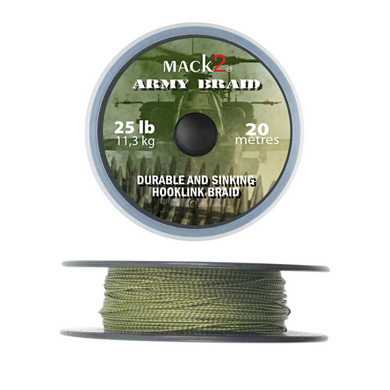 Tresse à bas de ligne carpe mack2 army braid durable and sinking hooklink  braid - Tresse BDL pêche à la carpe
