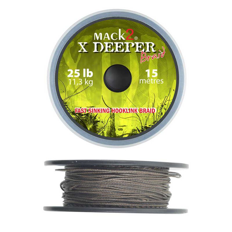 Tresse à bas de ligne carpe mack2 x deeper braid fast sinking hooklink braid 15m - Tresse BDL | Pacific Pêche
