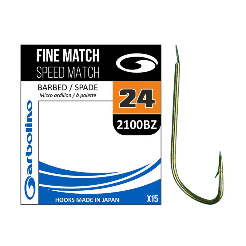 Hameçon non montés Garbolino fine match (x15) - Hameçons non Montés à Palettes | Pacific Pêche