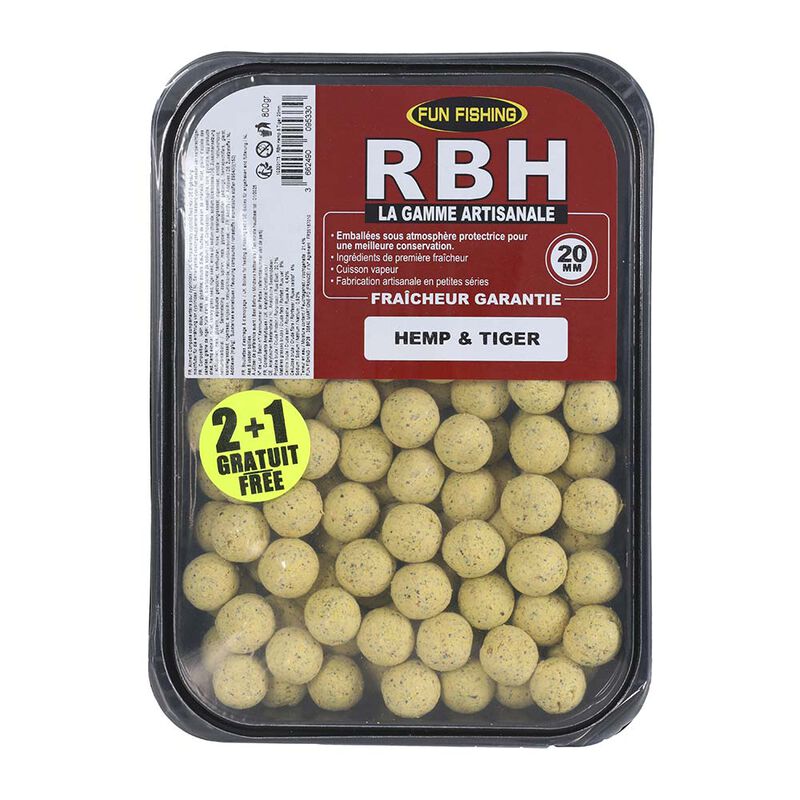 Bouillettes Fun Fishing RBH Boilies Hemp et Tiger 800g - Denses | Pacific Pêche