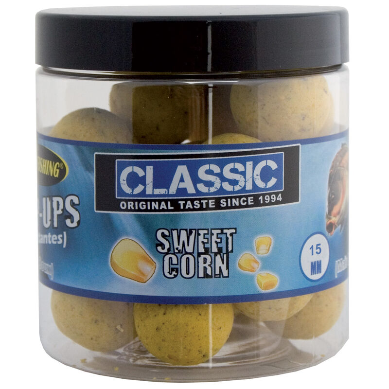 Bouillettes flottantes carpe fun fishing classic pop ups ma&iuml;s doux 50g - Flottantes | Pacific P&ecirc;che