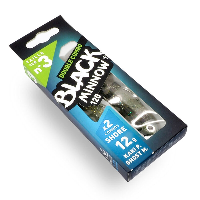 Leurre souple fiiish double combo black minnow 120 shore 12cm 12g kaki paillet&eacute; - ghost minnnow - Leurres souples | Pacific P&ecirc;che