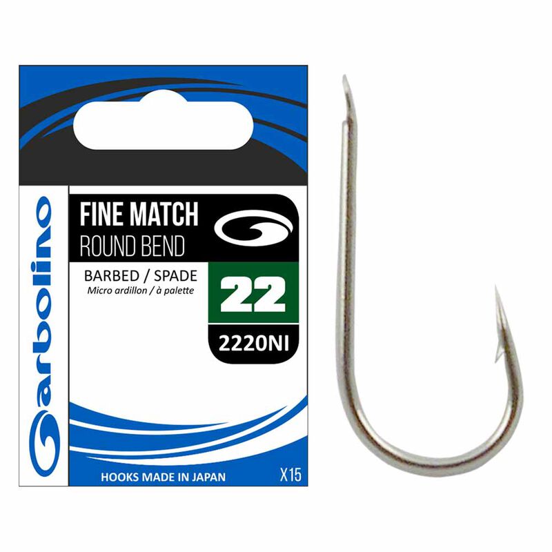 Hameçons Garbolino Non Montés Fine Match Round Bend 2220NI - Hameçons non Montés à Palettes | Pacific Pêche
