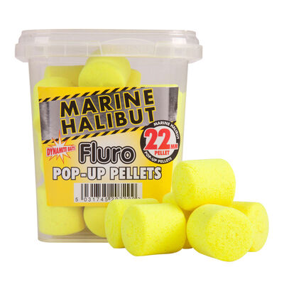 Pellet Dynamite Baits Fluro Pop Up Yellow Marine Halibut 22mm - Pellets | Pacific Pêche