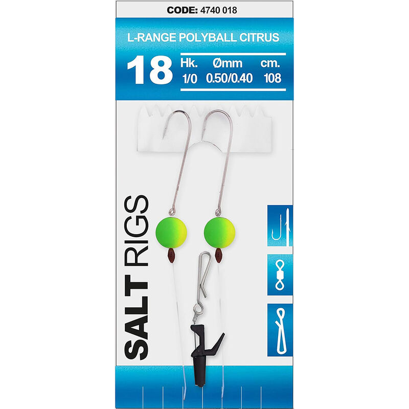 Bas de Ligne SPRO Salt Rig L-Range Polyball Citrus 1/0 - Bas de Lignes / Lignes Mont&eacute;es | Pacific P&ecirc;che