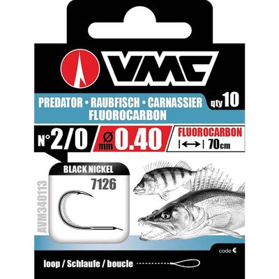 Hameçons Montés Fluorocarbone VMC Predator (x10) - Carnassier au posé | Pacific Pêche