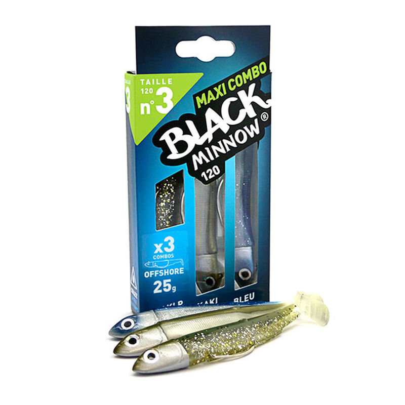 Leurres souples fiiish maxi combo black minnow 120 off shore 12cm 25g (x3) - Shads | Pacific P&ecirc;che