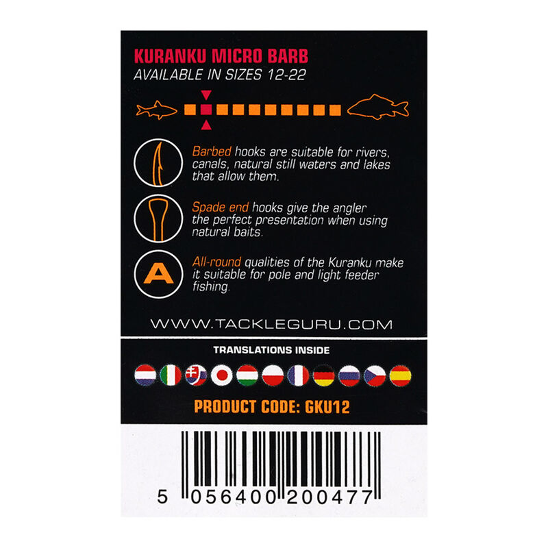 Hameçons Guru Kuranku barbed/spade End (x6) - Hameçons feeder | Pacific Pêche