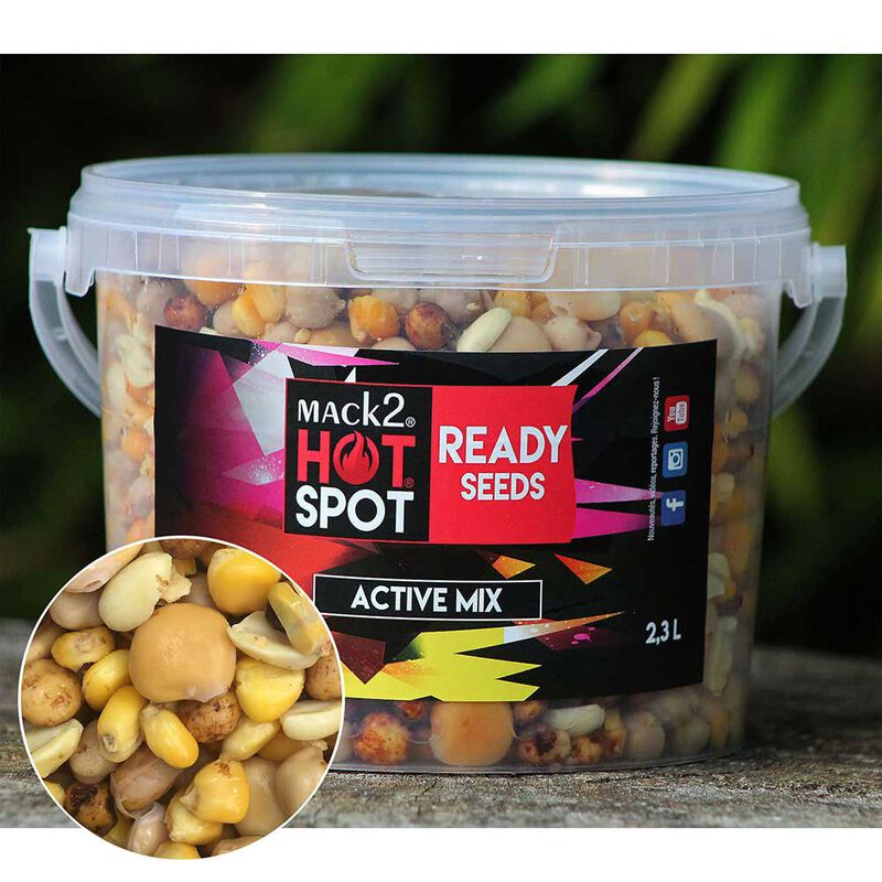 Graine cuite carpe mack2 ready made active mix 2.3l - Prêtes à l'emploi | Pacific Pêche