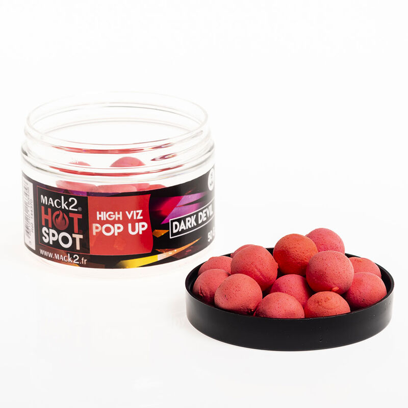 Bouillettes flottantes carpe mack2 fluo pop up dark devil 15mm 50g - Flottantes | Pacific Pêche