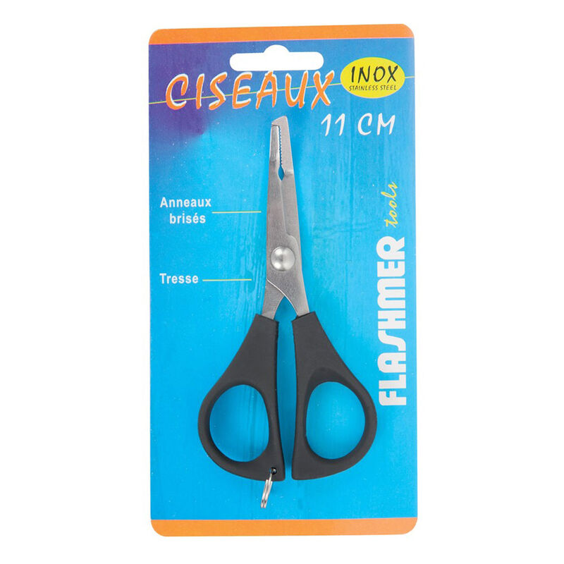Ciseaux flashmer lames crant&eacute;es  11cm - Ciseaux/Coupes fil | Pacific P&ecirc;che
