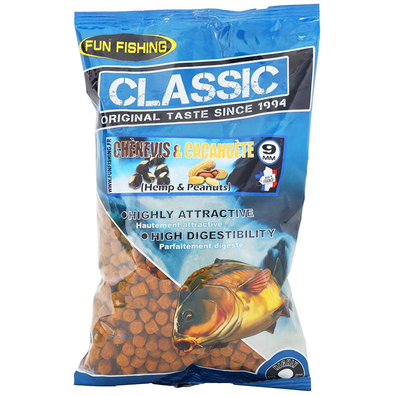 Pellets Fun Fishing Classic Ch&egrave;nevis Cacahu&egrave;te 9mm 700g - Amor&ccedil;ages | Pacific P&ecirc;che