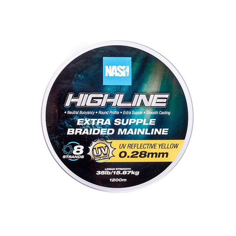Tresse Nash Highline Extra Supple Braid UV Yellow 600m - Tresse | Pacific P&ecirc;che