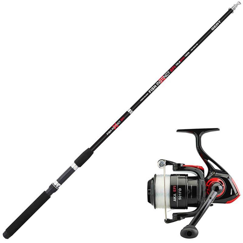 Ensemble Sert Fish instinct FW20 Telespin 2.15m, 10-30g + Moulinet Aka Efi 201 RD - Destockage | Pacific Pêche