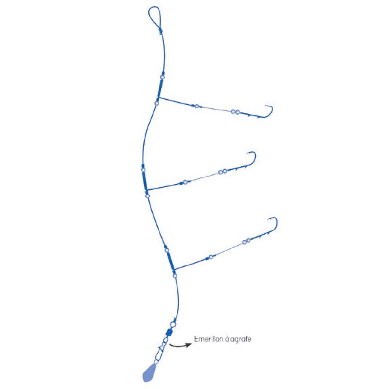 Clipots Acier Spirale RAGOT (3 hameçons) - Bas de Lignes / Lignes Montées | Pacific Pêche