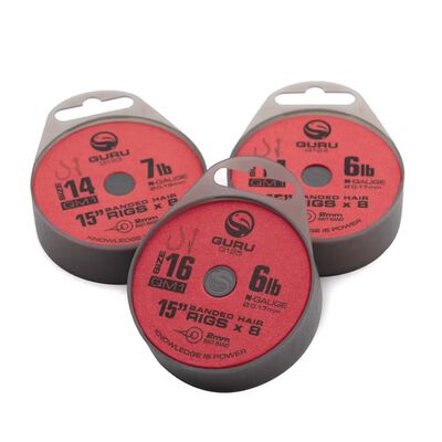 Bas de ligne Guru QM1 Bait Bands 15" (x8) - Hameçons montés feeder | Pacific Pêche