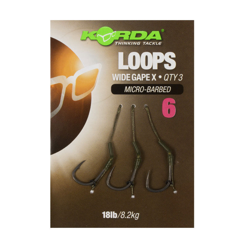 Bas de ligne carpe korda loop rigs df wide gape x 18lb - Bas de Ligne Montés | Pacific Pêche