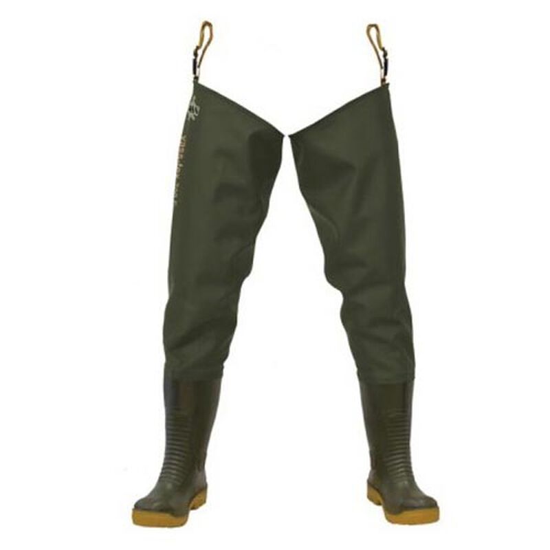 BASSDASH Cuissardes-bottes 3D de chasse ultra haute résistance en nylon PVC à carreaux noirs pour la pêche et la chasse pour hommes