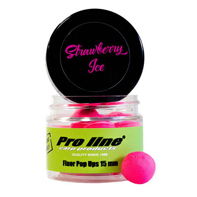 Bouillettes flottantes carpe proline strawberry ice pop-ups 15mm 50ml - Flottantes | Pacific Pêche
