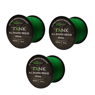Pack Overfight 3 Tank Braid x4 0.35 Dark Green - Packs et ensembles | Pacific P&ecirc;che