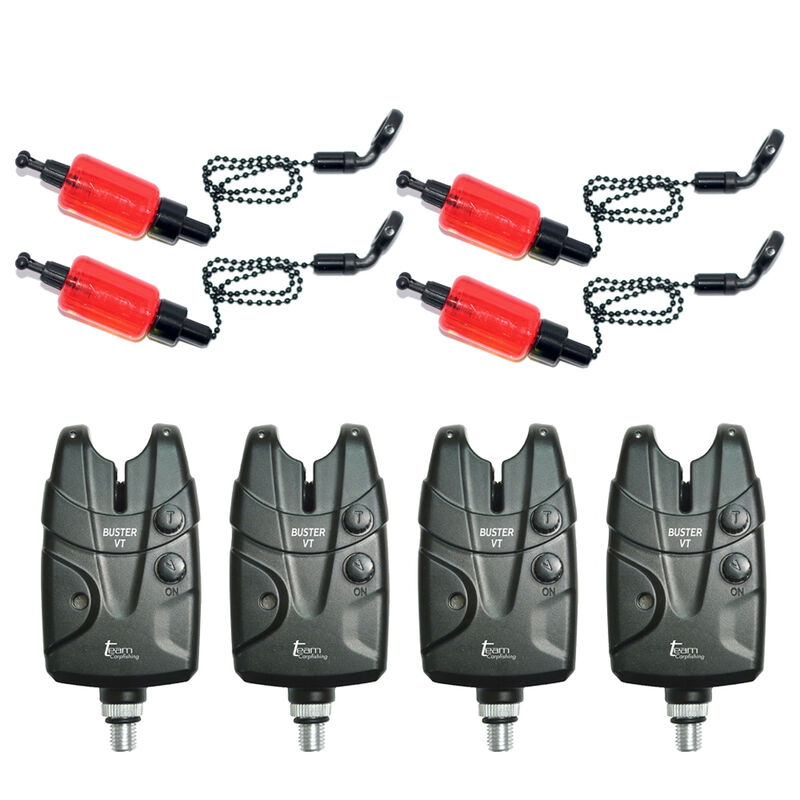 Pack D&eacute;tection 4 Buster VT + 4 Hanger  Process Rouge - D&eacute;tections | Pacific P&ecirc;che