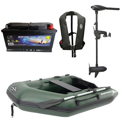 Pack Moteur Frazer 30 Lbs + Batterie Marine 110 Ah + Caiman 200 + Gilet Gonflable XH - Packs | Pacific P&ecirc;che