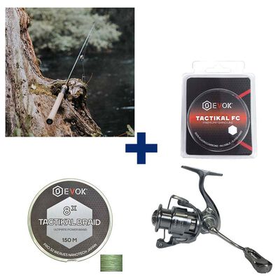 Pack Canne Evok Invictus Trout 2.19m, 5-14g + Moulinet Invictus Trout 1500Fd + Tresse + Fluorocarbone - Packs et ensembles | Pacific P&ecirc;che