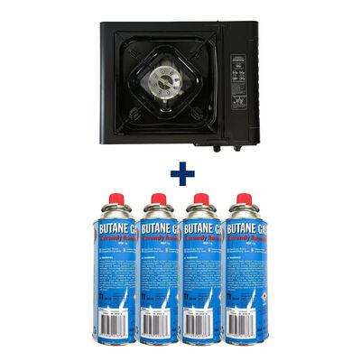 Pack Rechaud + 4 Cartouches de Gaz - Bivouac Confort | Pacific P&ecirc;che