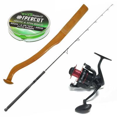 Pack canne Tank Vertical 1.90M + un moulinet le Tank 5000 FD + un Clonk + une tresse Ipercut Spin And Vertic Braid 35MM - Packs et ensembles | Pacific P&ecirc;che