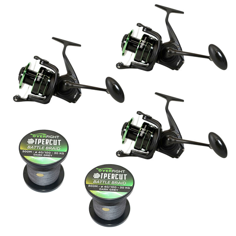 Pack Overfight 3 Ipercut 8000 FD + 2 Ipercut Battle Braid - Packs et ensembles | Pacific P&ecirc;che